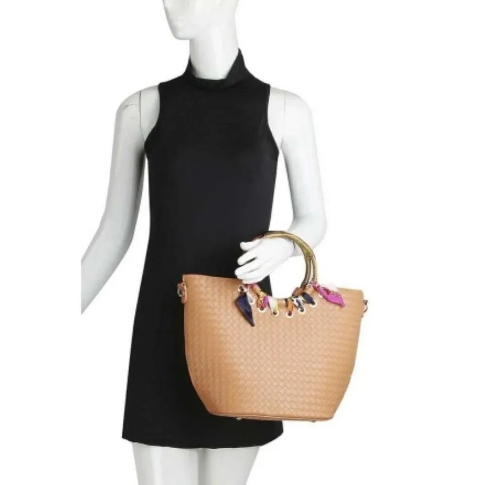 Silk Scarf Plain Satchel Purses and Handbags for Women Shoulder Tote Bags Wallet